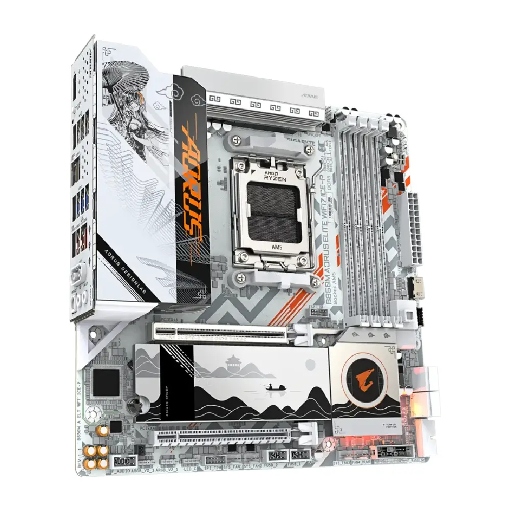 Gigabyte Motherboard B850M AORUS ELITE WIFI7 ICE-P DDR5 For AMD view 3